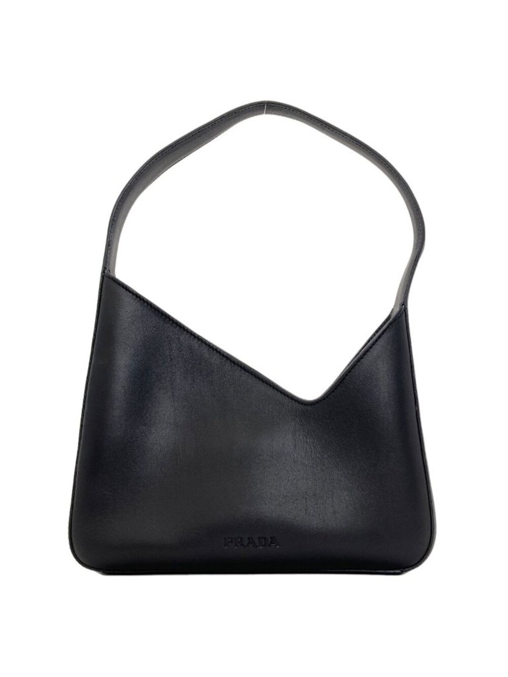 Prada Asymmetric Hobo Shoulder Bag Calfskin